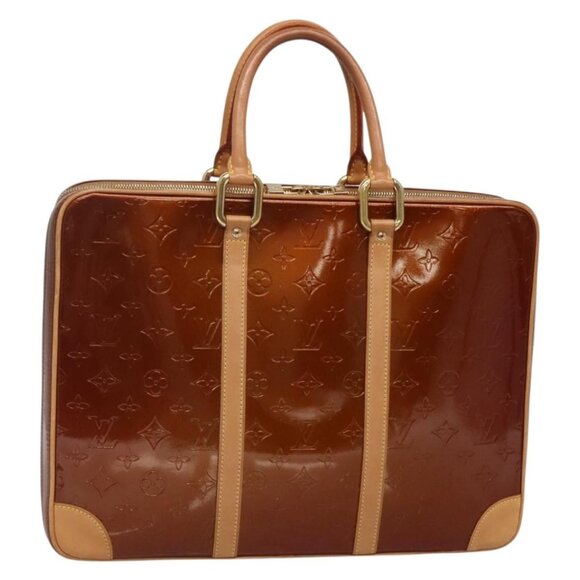 LOUIS VUITTON Monogram Vernis Van Damme Hand Bag Bronze M91125 LV Auth 134518 - Picture 1 of 16